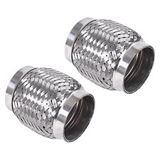 2PCS Exhaust Flex Pipe Stainless Steel Double Braid Long Heavy Duty 2.5"x4"x4"