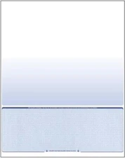 25 Blank Check Stock Paper - Check on Bottom - Blue Diamond