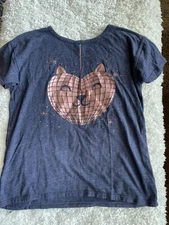 Tucker & Tate girls sz. 8 blue shimmer gold cat design tee. Cute, fun