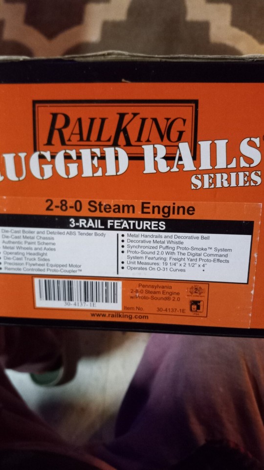 Rail King Rugged Rails Series. Pa Red Top All Bells &whistles Proto