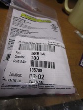 22-16 AWG 8 Stud Vinyl Insulated Butted Seam Fork Terminal QTY 100