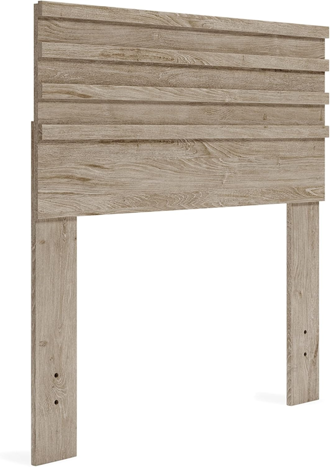 Oliah Contemporary Twin Panel Headboard in Light Brown with Natural Wood Grain