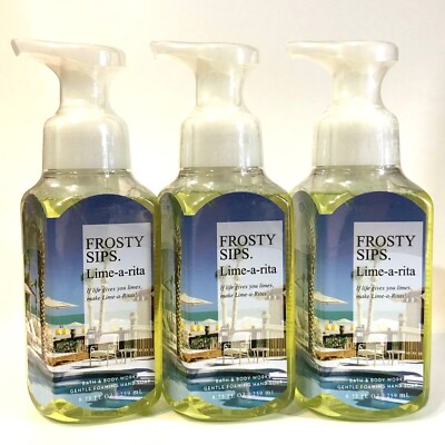 3 BATH BODY WORKS FROSTY SIPS LIME-A-RITA GENTLE FOAMING HAND SOAP 8.75 OZ WASH