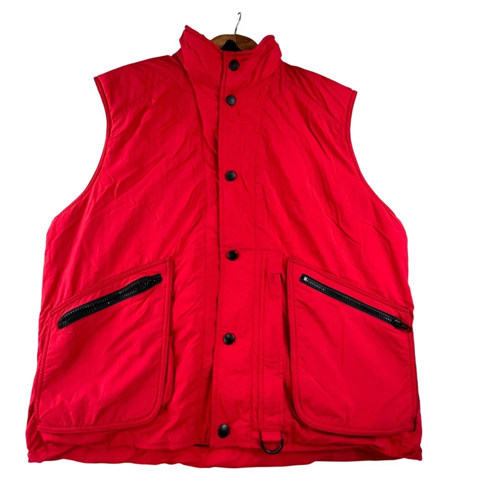 Vintage GAP Vest Men Large Red Quilted Nylon Full Zip Utility Puffer GP Tech Y2K - Image 2 of 4