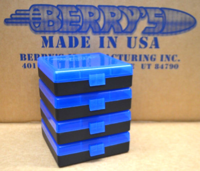 4 x 9mm / 380 - 100 round ammo case-box (BLUE / BLACK) Berry 9 mm 