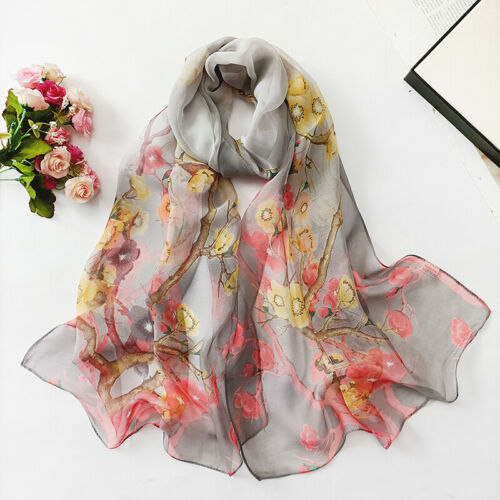 Long Soft Chiffon Scarf Plain Sheer Wrap Shawl Womens Large Stole Neck Scarves♧ - Picture 18 of 93