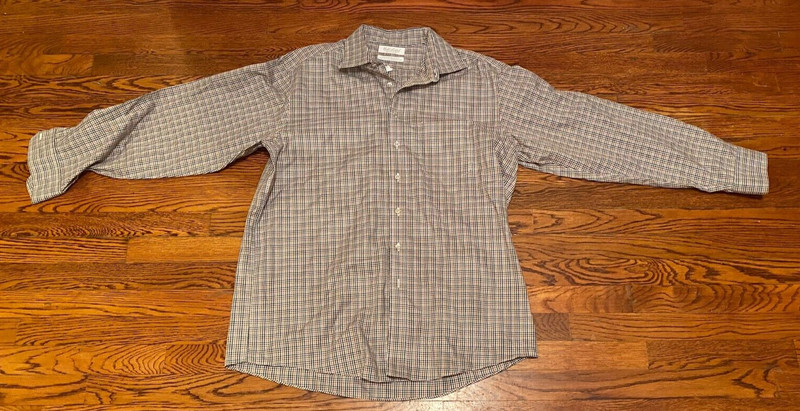 Plaid Long Sleeve Button Down Shirt Roundtree & York Gold Label Size Large  