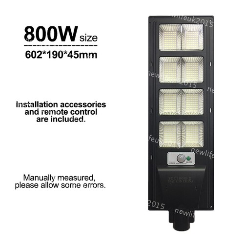 Solar Street Light Radar Sensor LED Floodlight Remote Control+Pole Security IP65 - Picture 17 of 17