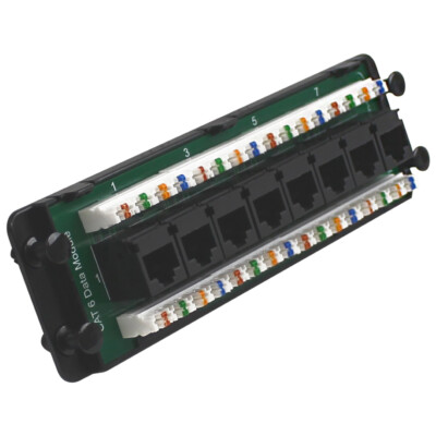 Wavenet - 8-Port Cat6 Rj45 Data Module, 8 X 4 Pair 110 Idc Network Board For Wir