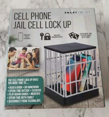 Mobile Phone Jail Cell Lock Up Timer Cell Phone Block W/ Lock & Key, Lock Box 