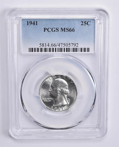 1941 Washington Quarter 25c MS66 PCGS Blue Lbl