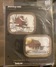 Janlynn Embroidery Mill Pond Waterfall Kit 1986 Cross Stitch Country Landscape