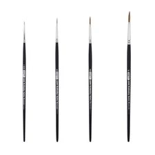 AS-84 Kolinsky Pure Sable Detail Artist Paint Brush Rounds Set 4 pcs