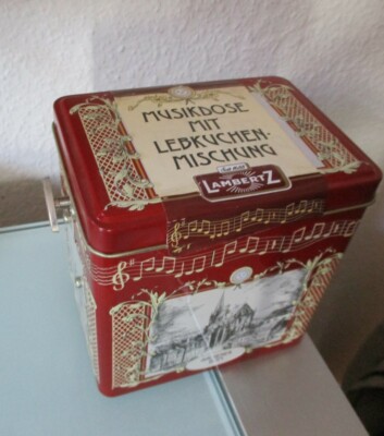  Blechdose / Musikwerk Dose von Lebkuchen Mischung von Lambertz Aachener Motive