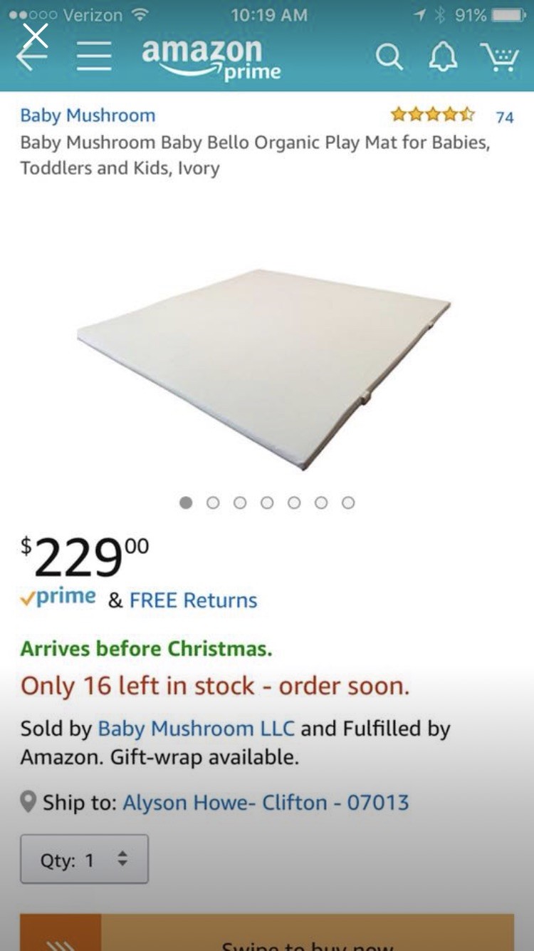 baby bello organic play mat