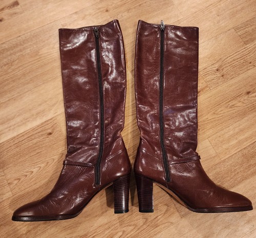 Bruno Magli Studio For Saks Fifth Avenue Brown Knee High Boots 6N