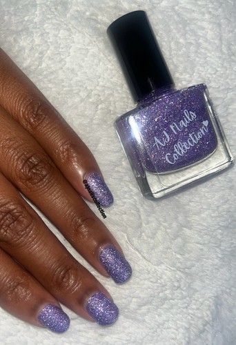 Purple Holographic Glitter Nail Polish Varnish 10ml Vegan Summer nail art 2025 ❤ - Picture 6 of 8