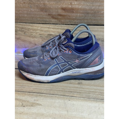 Asics Womens Gel Nimbus 21 Running Shoes Gray Blue 1012A156 Low Top Lace Up 8.5M