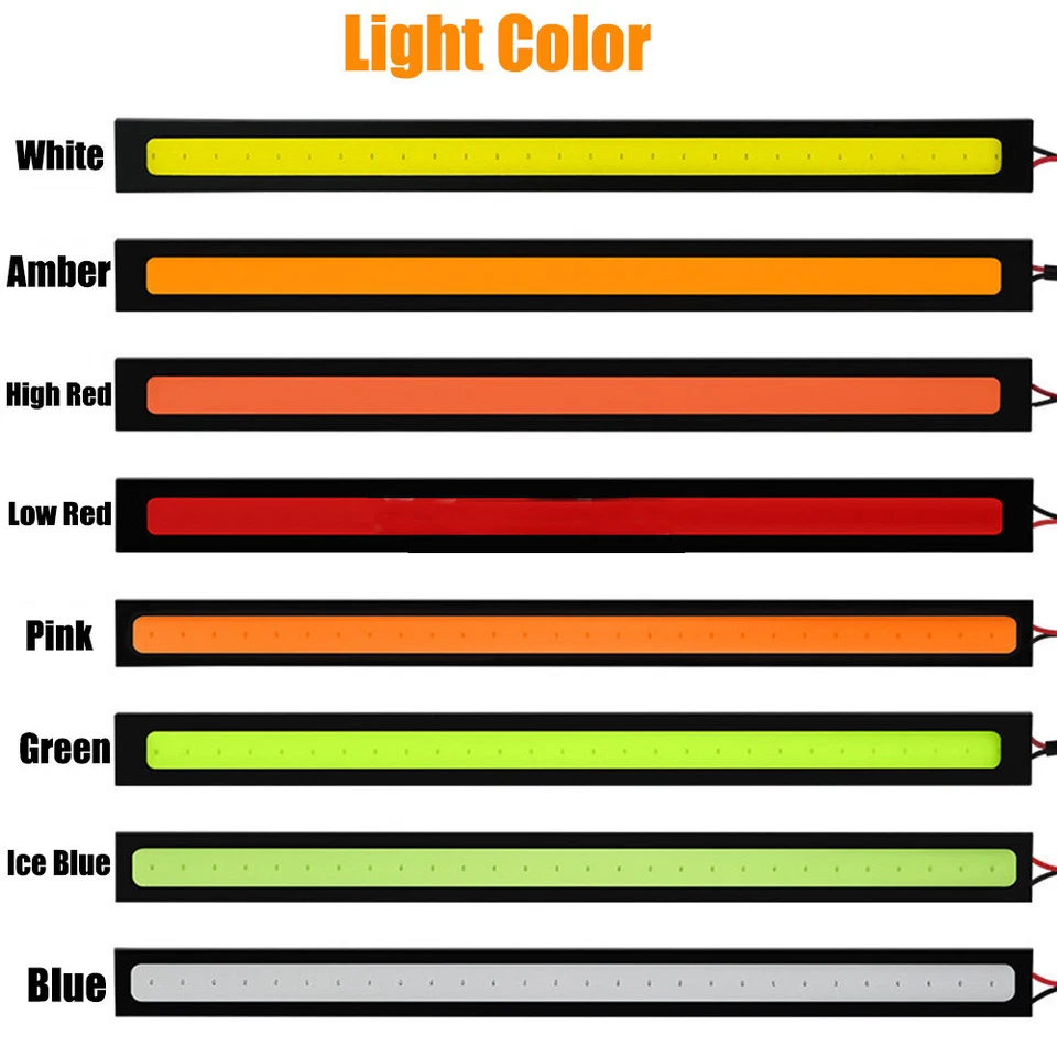 1 PAIR 12V LED STRIP DRL DAYTIME RUNNING LIGHT FOG COB CAR LAMP DRIVING 17CM - Image 2 of 4