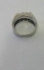 14k White Gold Men's Ring With 3 Row's of Diamonds  — photo 4