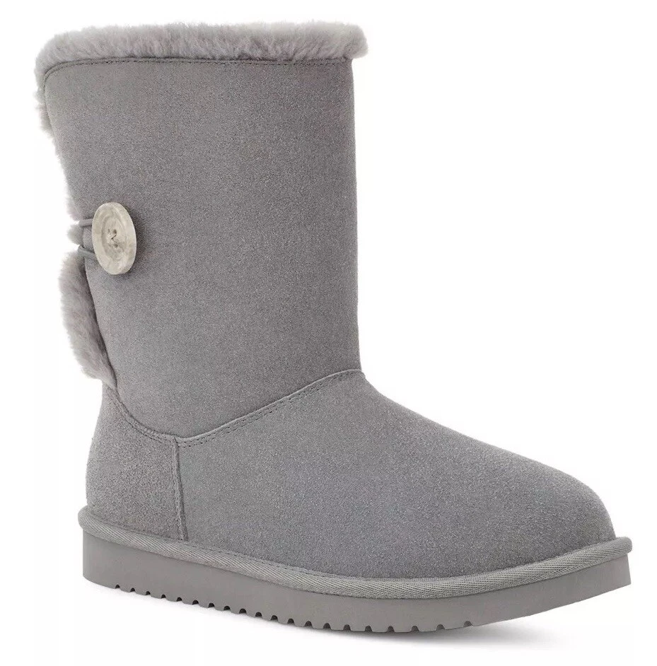 Stivali in pelle scamosciata Womans Koolaburra UGG corti medio polpaccio grigio colomba selvatica pull on NUOVI taglia 8