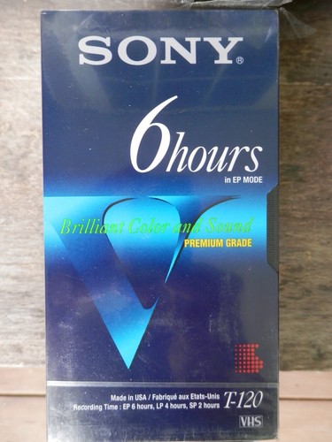 Sony 6 Hrs T-120 VHS 7 Pack VCR Tapes Blank Premium Grade New Sealed - Picture 4 of 5