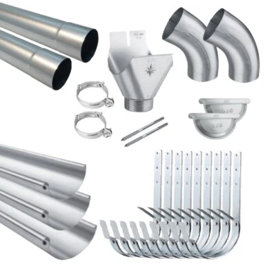 DELUXE DOM 6m Dachrinne, Dachrinnen Set Komplettset 10tlg/200 8tlg/250 7tlg./280 6tlg./333