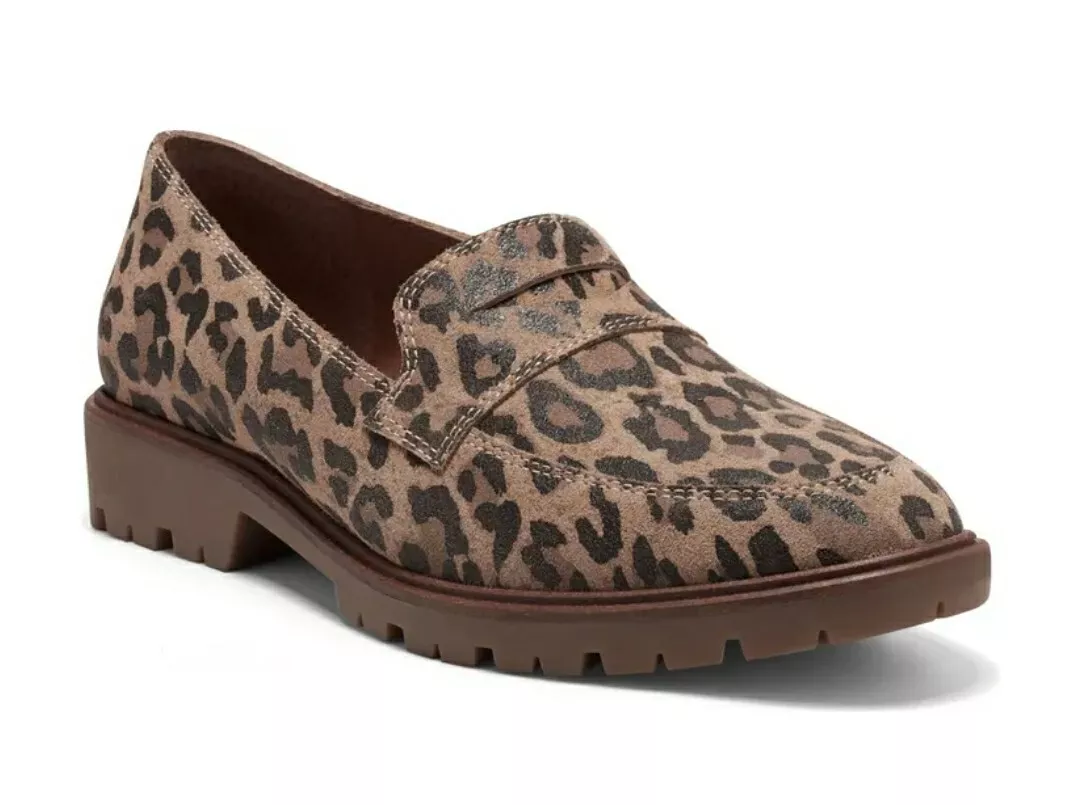 NEW LUCKY BRAND TOMBER NATURAL LEOPARD PRINT CLASSIC PENNY LOAFERS FLATS 42  11