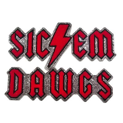 Sic Em Dawgs Chenille & Glitter Iron On Patch | Georgia Bulldogs