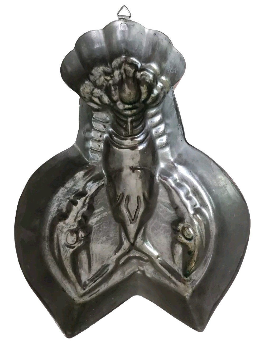 3 Vintage LOBSTER Copper Aluminum JellO Molds Cake Pans Tin Wall Decor