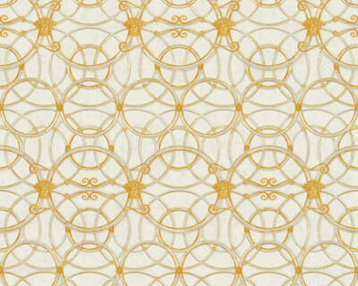 370491 - Versace 4 Baroque Design Cream Gold Silver White AS Creation Wallpaper