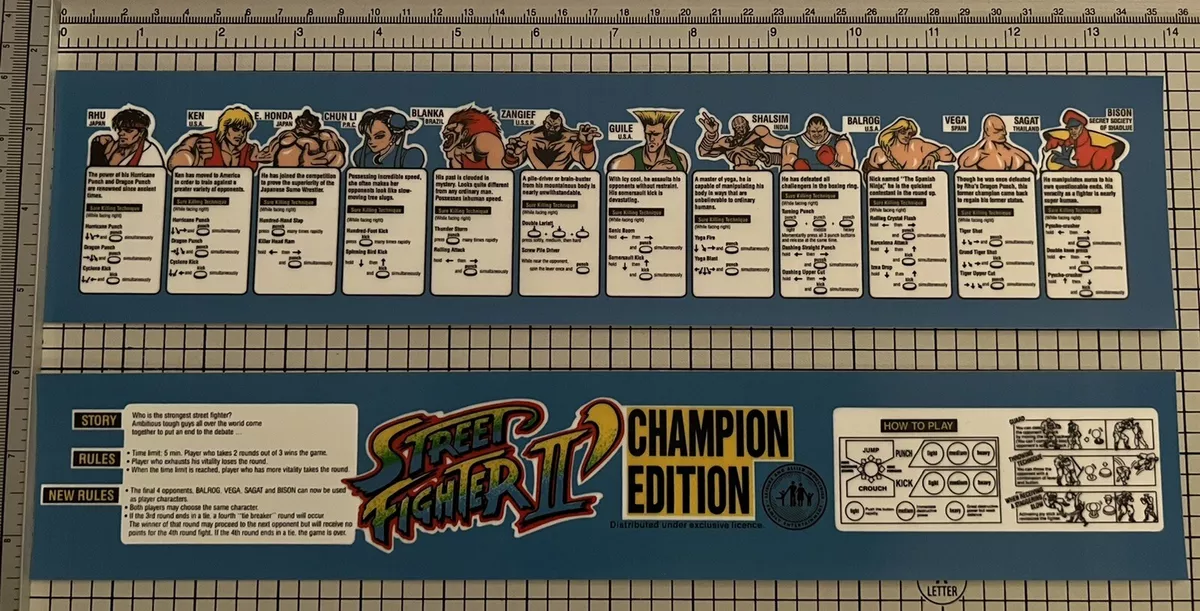 Street Fighter II': Champion Edition - Arcade - Commands/Moves 