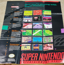 Vintage 1991 Nintendo SNES System Setup Instructions Poster Insert Manual 2-Side