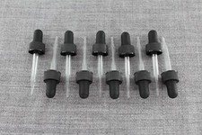 Glass Eye Droppers Fits Most 1/2 Oz 15ml Bottles Lot of 10 Neck Size 18/400