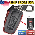 4Button  Leather Key Case Bag Cover FOB Holder For Toyota Camry CHR Corolla RAV4