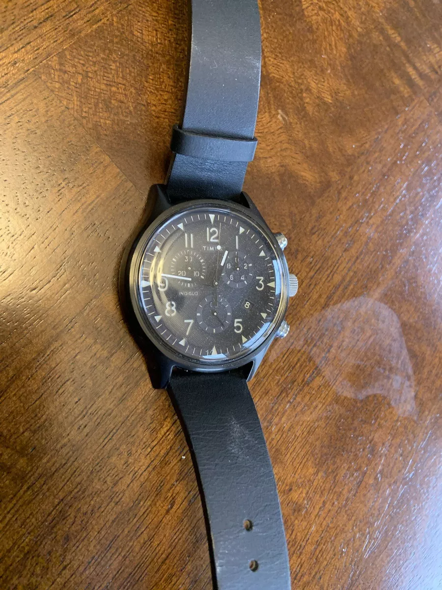 Timex black top chronograph watch