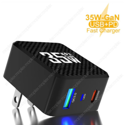 35W GaN PD Fast Charger Type C USB-C QC3.0 Power Adapter For iPhone/iPad/Samsung