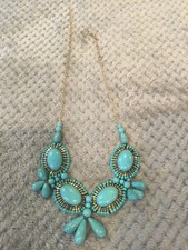 Turquoise Stone  Bead Statement Necklace
