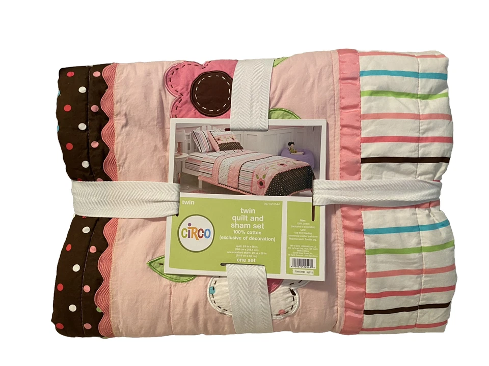 NUEVO 5 PIEZAS Juego de calcomanías de almohada falsa edredón doble colección Birdhouse Blossom Foto 3 de 4