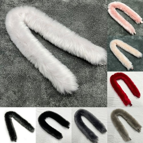 Faux Fox Fur Hood Trim DIY Replacement Fluffy Collar Detachable for Winter Coat - Picture 1 of 24