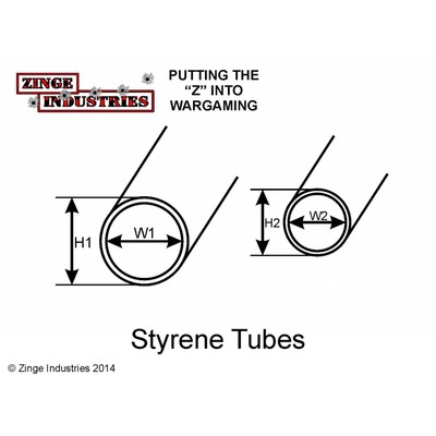 Zinge Industries 2 X Styrene Tubes 160mm Lengths 5.5mm & 4mm Diameters A-TUB01