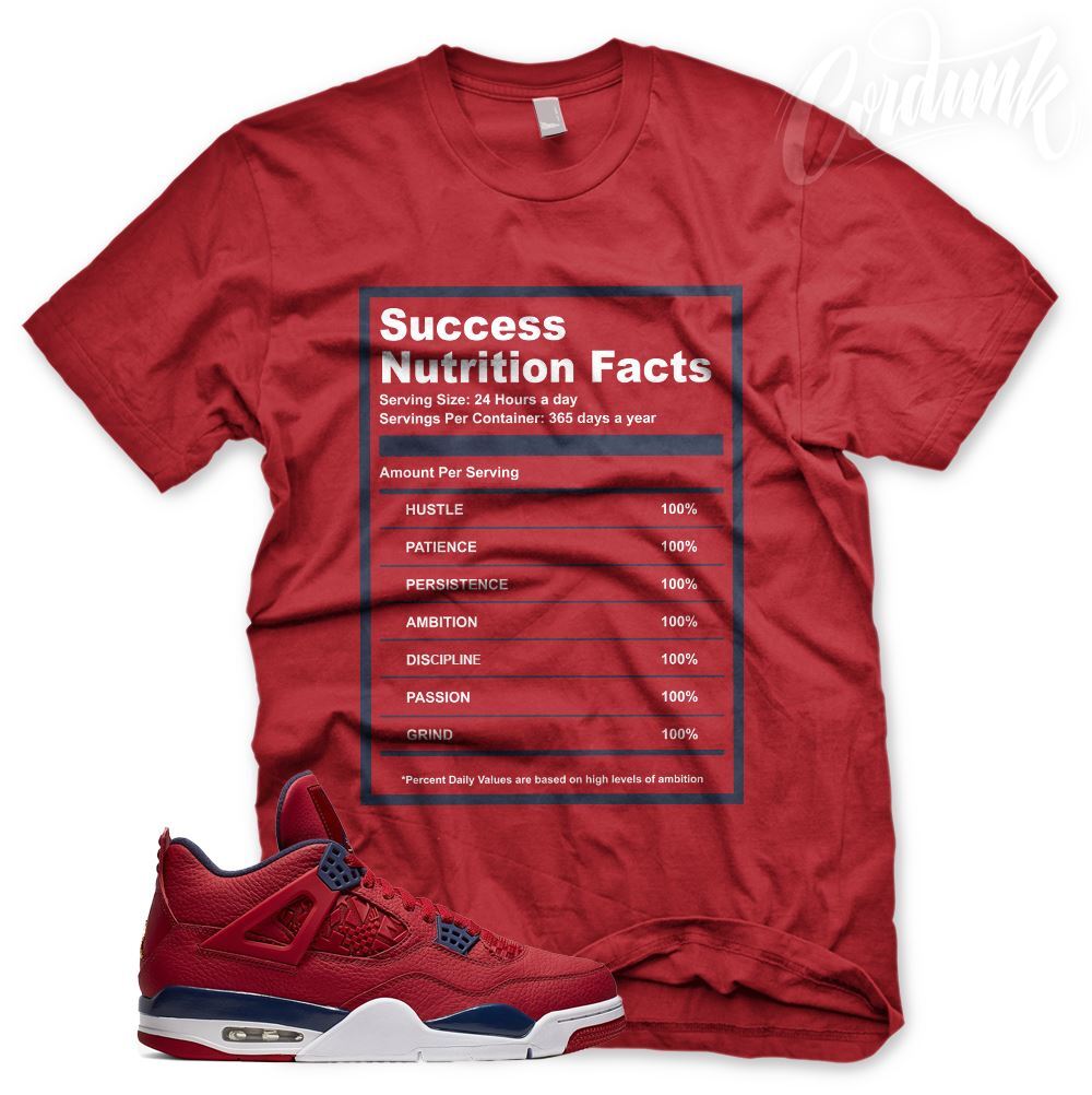 New Red "SUCCESS FACTS" T Shirt for J1 4 FIBA Gym Red