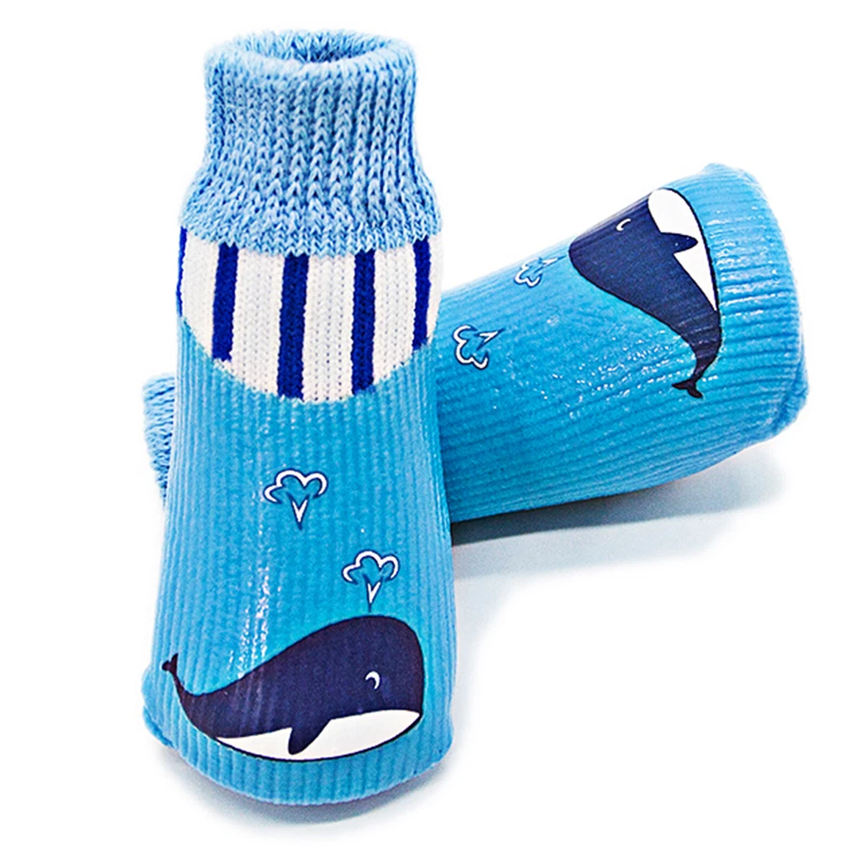 4 piezas Calcetines Tejidos Perro Botas con Correas Ajustables Protección Pata Antideslizante Foto 4 de 4