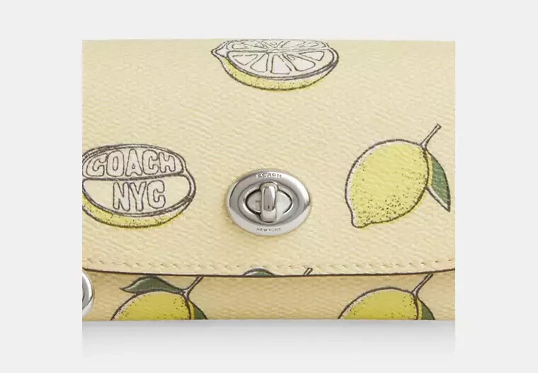 COACH Sunglass CASE In COATED Canvas With LEMON Print GARDEN  display picture 2