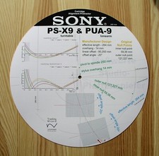 Sony PX-9  PUA-9 Custom Designed Tonearm Cartridge Stylus Alignment Protractor