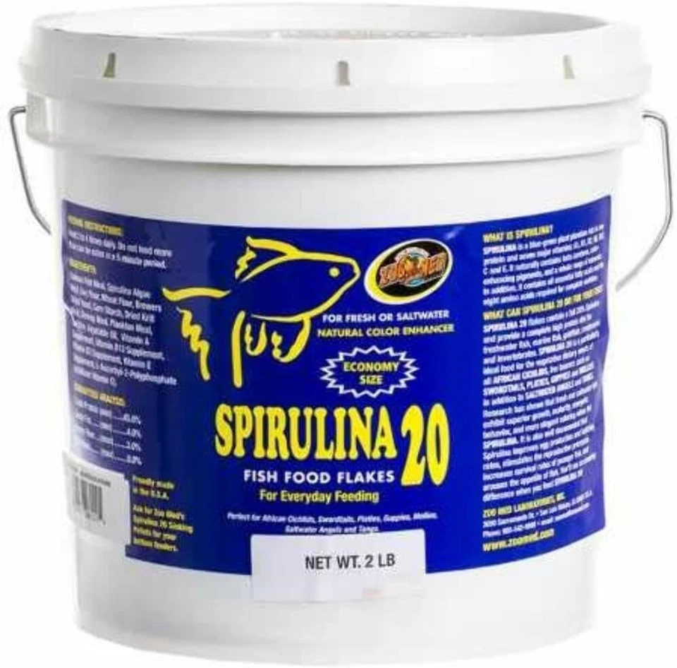 All Life Stages Spirulina 20 copos de comida para peces - 2 lb para la salud de los peces vibrantes Foto 2 de 2