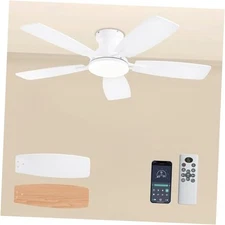 Ceiling Fans with Lights, 42 Inch Low Profile Ceiling Fan with 42 inch White