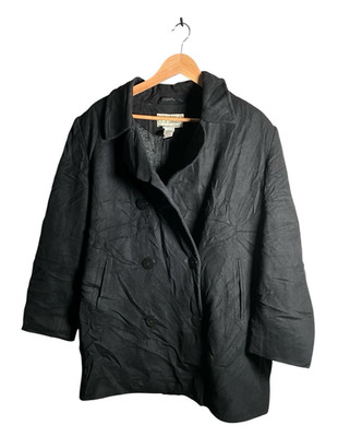 L.L. Bean Peacoat Damen Größe 14 Schwarz Wolle-Kaschmir-Mischung Warm Mantel Outdoor