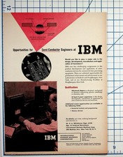 IBM Semi-Conductor Engineer Recruitment Ad 1950s Vintage Ephemera
