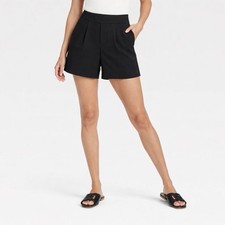 A New Day Women's High-Rise Tailored Shorts Ebony Black Size 4